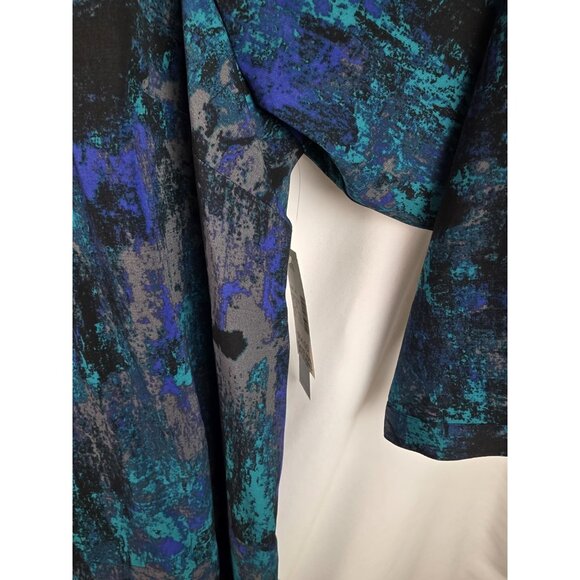 Catherines Women's Top Plus Size 4X Green V-Neck Long Sleeve Button Down Blouse - Picture 9 of 15